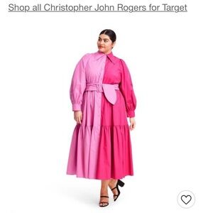Christopher John Rogers x Target Two-Tone Pink Long Sleeve Dress